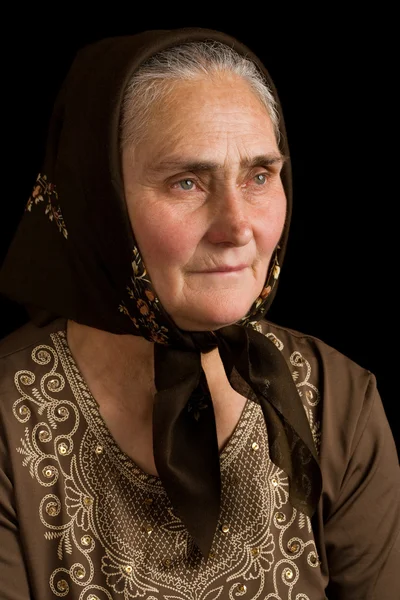 Old woman in sadness — Stock Photo, Image