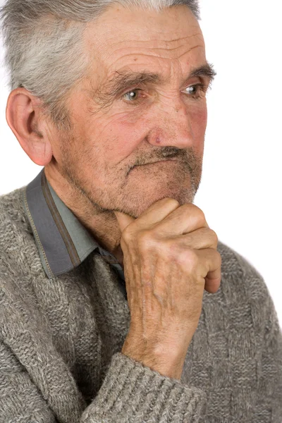 화이트에 오래 된 농부 — 스톡 사진