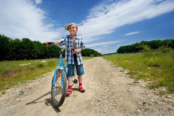 Boy with bike — Stock Photo, Image