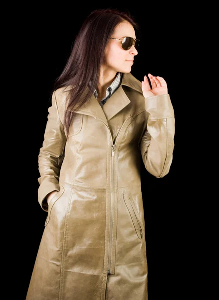 Bella dama con abrigo — Foto de Stock