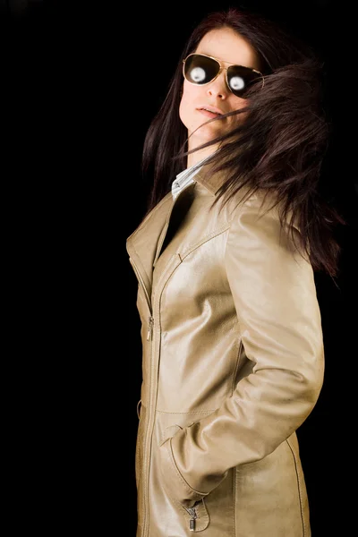 Pretty lady in overcoat — Stock Photo, Image