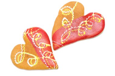 Heart shaped cookies isolated clipart