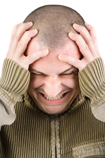 Muž s migrénou — Stock fotografie