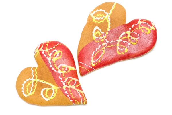 고립 된 심장 모양의 쿠키 — 스톡 사진