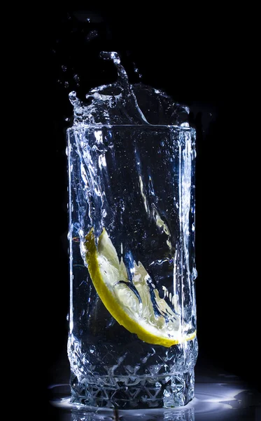 stock image Water splash with lemon