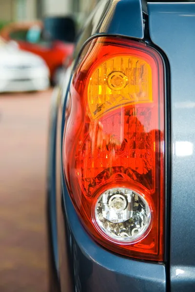 stock image Tail lights of a blue truck