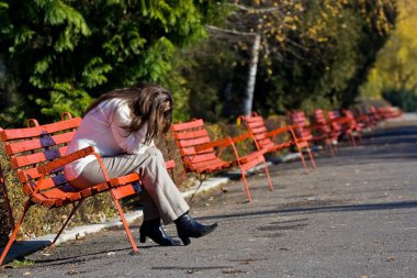 Depressed woman clipart