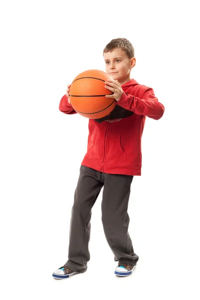 Kid with basketball — Stock Photo, Image