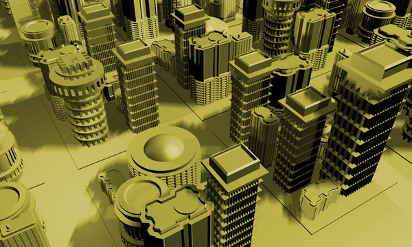 3D renderizado de un modelo de ciudad —  Fotos de Stock