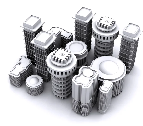 3D renderizado de un modelo de ciudad —  Fotos de Stock