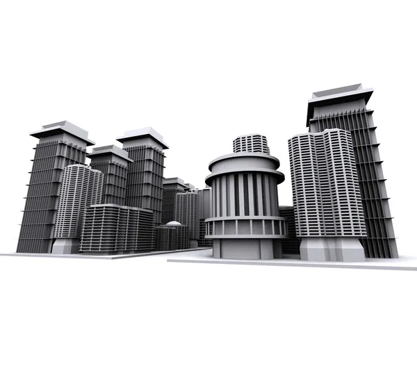 3D рендеринг городской модели — стоковое фото