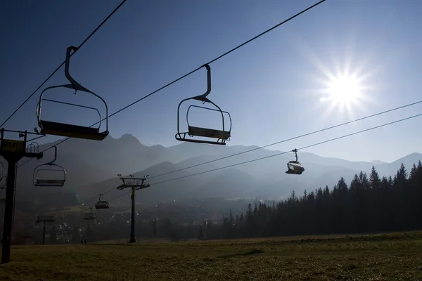 A chair-lift in Tatra Mountains — Stock Photo, Image