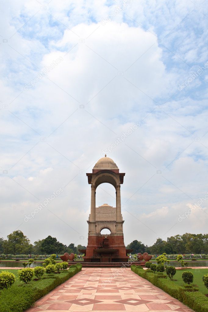 India Gate with blue sky