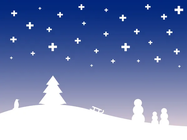 Paysage d'hiver stylisé — Image vectorielle
