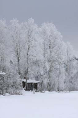 House in winter clipart