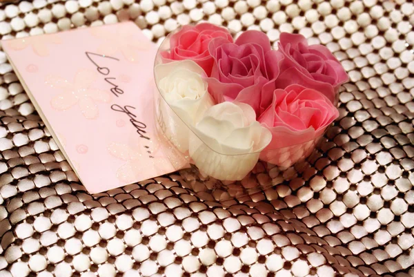 Valentine day rose present — Stock Photo, Image