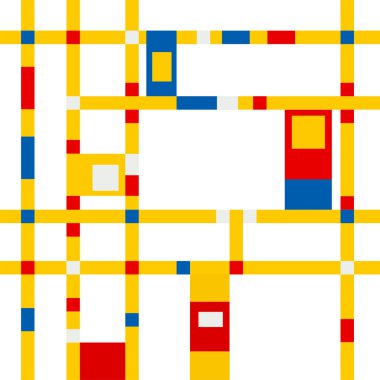 Mondrian grid inspiration clipart