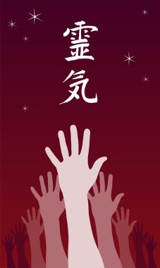 Trying to reach harmony through Reiki clipart