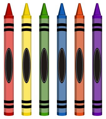 Colorful Large Crayons clipart