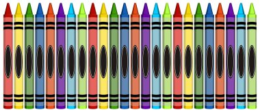 Group of Colorful Large Crayons clipart