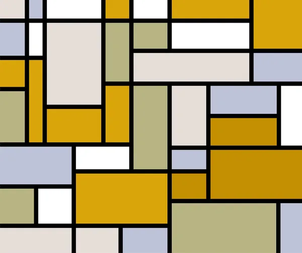 Mondrian va impression rétro — Image vectorielle