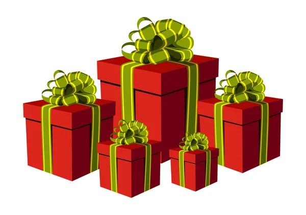 Boîtes cadeaux rouges — Image vectorielle