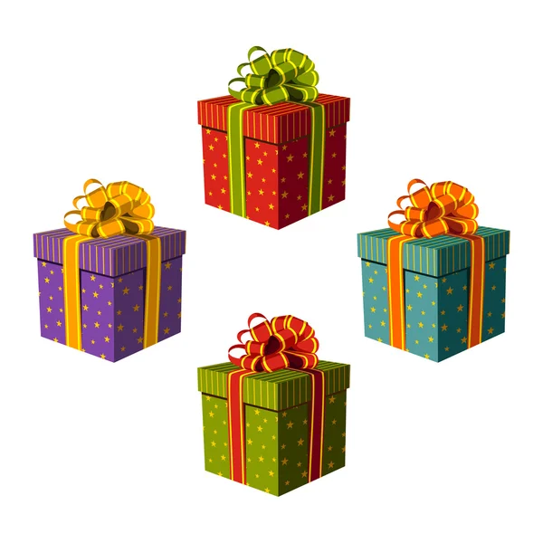 Boîtes cadeaux colorées — Image vectorielle