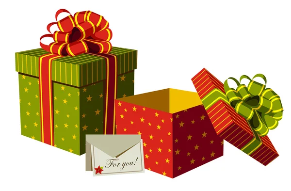 Christmas gifts boxes — Stock Vector
