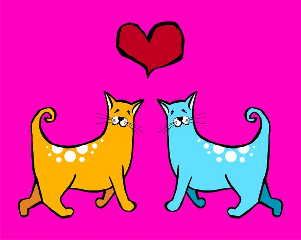 Chats Valentines — Image vectorielle