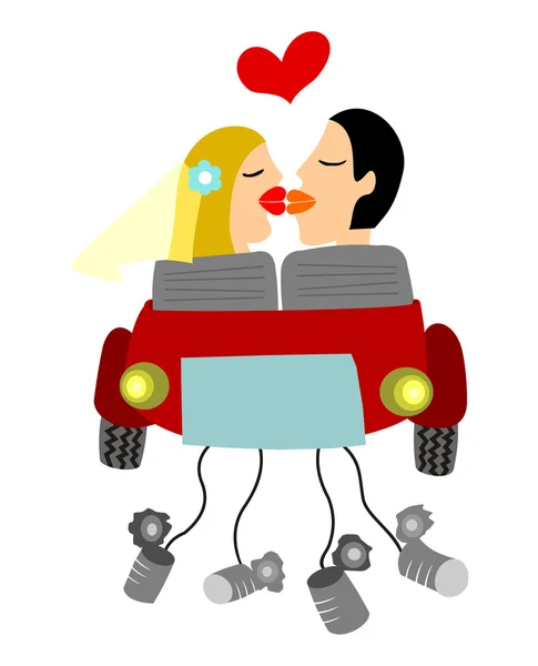 Just married couple — Stock Vector
