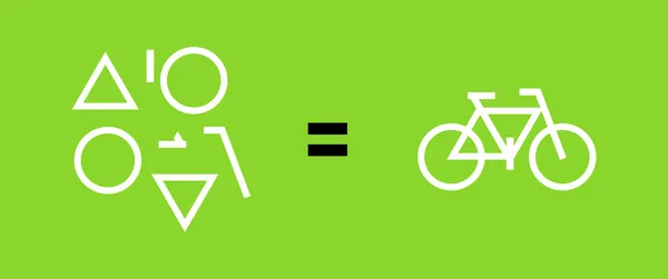 Fahrrad als Ergebnis geometrischer Formen — Stockvektor