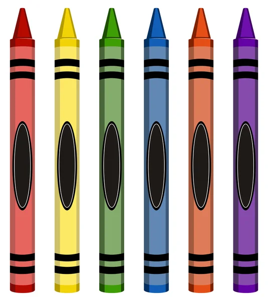 Coloridos crayones grandes — Vector de stock