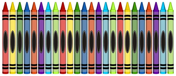 Grupo de lápis de cera grandes coloridos — Vetor de Stock