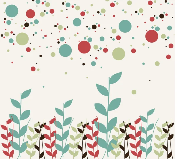 花卉和气泡背景 — 图库矢量图片