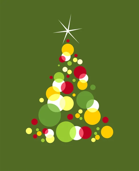 Árvore de Natal bolhas coloridas — Vetor de Stock