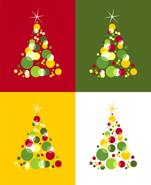Christmas trees bubbles pattern — Stock Vector