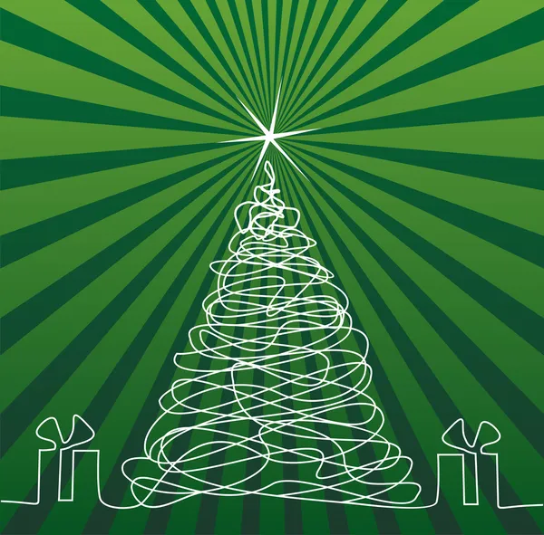 Crăciun copac desen — Vector de stoc