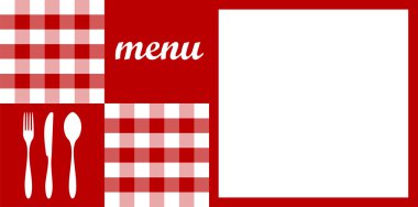 Menu design. Red tablecloth. clipart