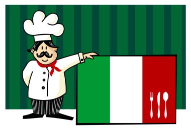 Chef of italian cuisine clipart