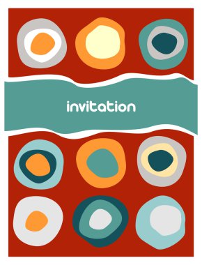 Multicolored dots invitation clipart