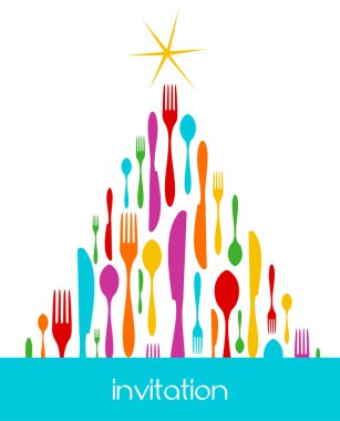 Christmas Tree Cutlery Pattern clipart