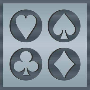 Poker card icons clipart