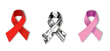 Aids, Dollar and Cancer Ribbons clipart