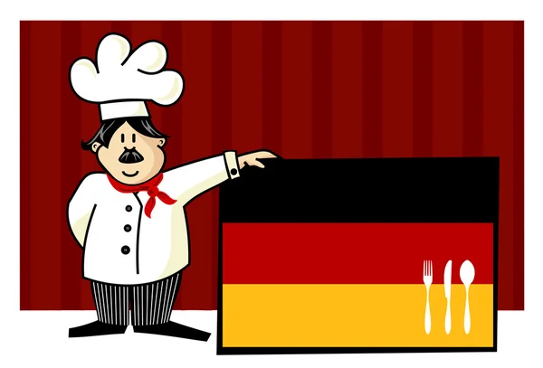 Chef-kok van Duitse gerechten — Stockvector