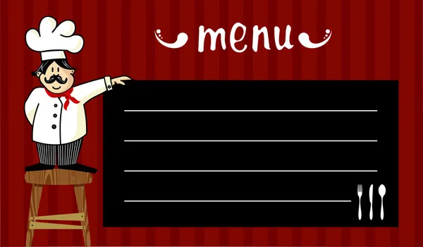 Chef et menu du jour — Image vectorielle