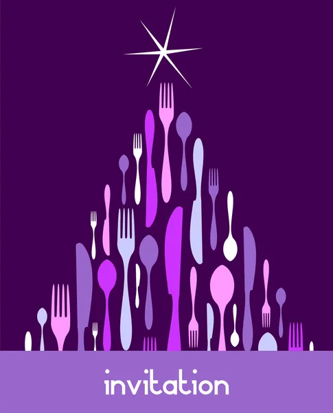 圣诞树餐具背景 — 图库矢量图片