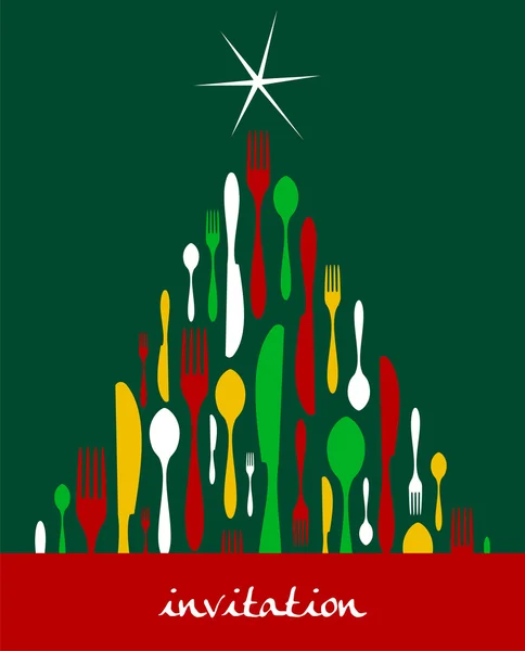 Christmas Tree Cutlery — Stock Vector