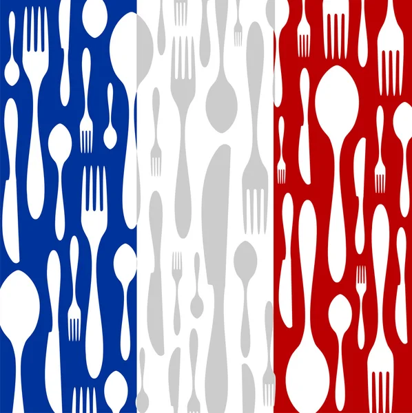 Französische Küche: Besteckmuster — Stockvektor