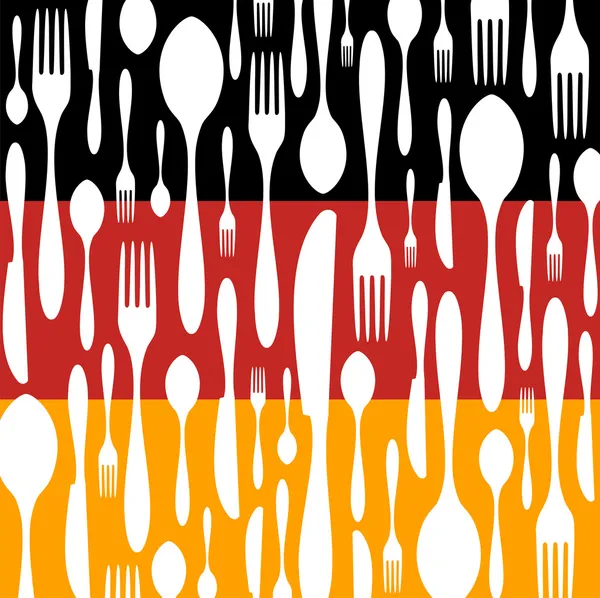 Cozinha alemã: Padrão de talheres . — Vetor de Stock