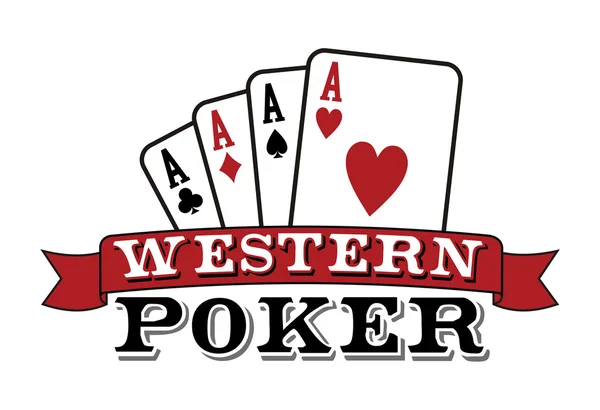 Τέσσερις άσους σε λευκό. εικονίδιο του πόκερ — Διανυσματικό Αρχείο